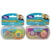 Wholesale - PACIFIER SET, 2PK SLOGANS 2 ASSTD, UPC: 810002203121
